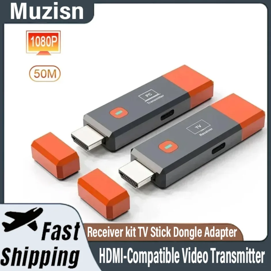 50M Wireless Transmission Video Transmitter and Receiver HDMI-Compatible Display Adapter Cable Screen Mirror for Camera PC To TV
50M Wireless Transmission Video Transmitter and Receiver HDMI-Compatible Display Adapter Cable Screen Mirror for Camera PC To TV
