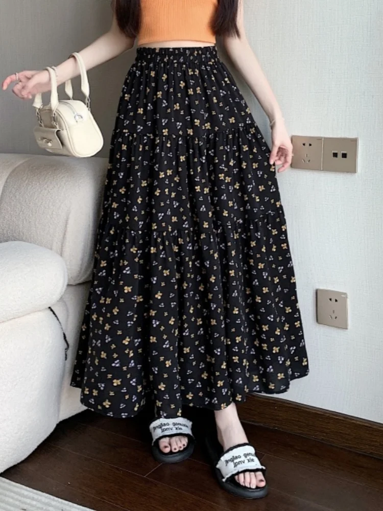 SMTHMA New Fashion Summer Korean Style Small Fresh Floral Skirt Women's Elastic High Waist Mid-Length Big Swing Ccake Skirt
SMTHMA New Fashion Summer Korean Style Small Fresh Floral Skirt Women's Elastic High Waist Mid-Length Big Swing Ccake Skirt