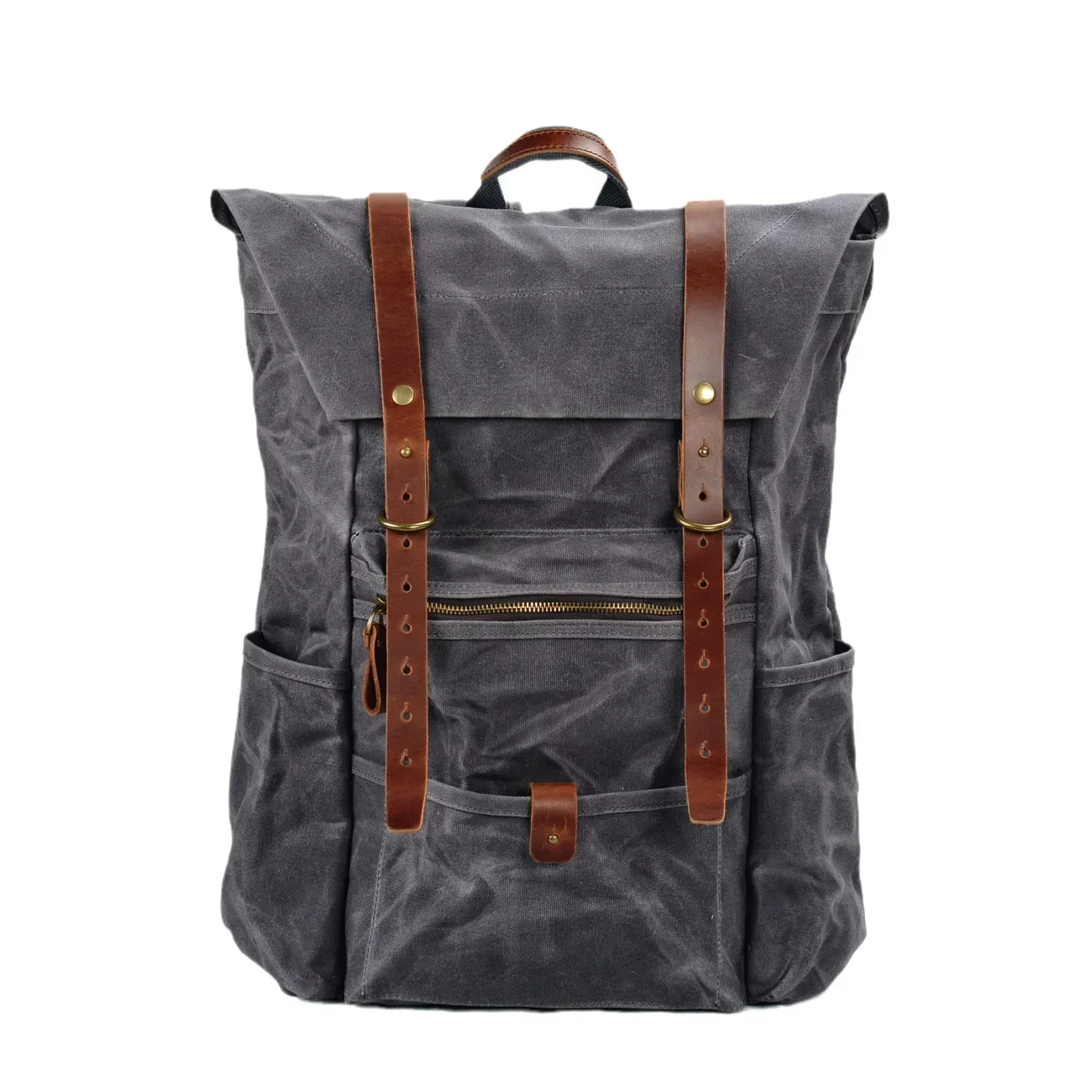 Retro backpack waterproof wax washed canvas splicing leather backpack for outdoor travel and mountaineering backpack
Retro backpack waterproof wax washed canvas splicing leather backpack for outdoor travel and mountaineering backpack