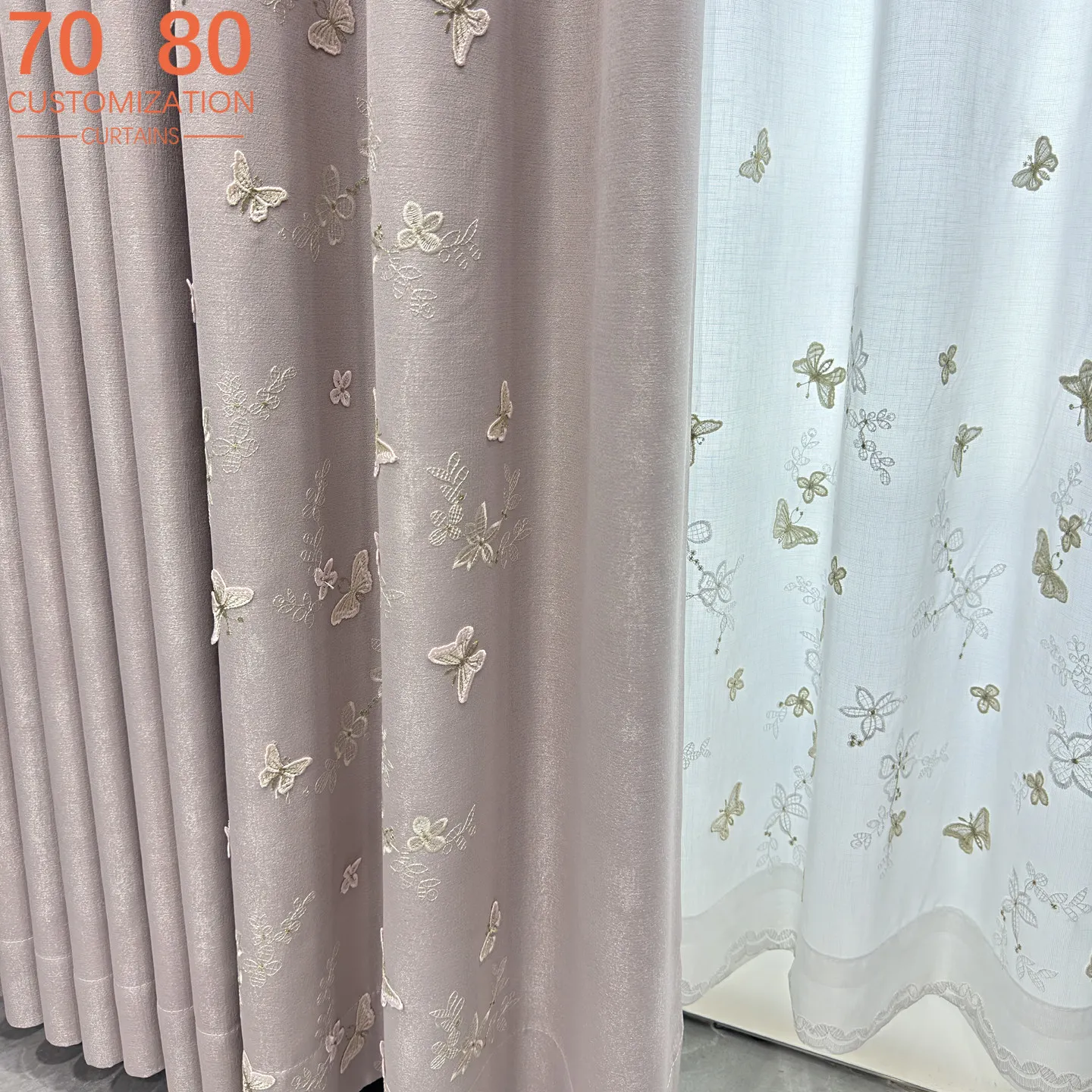 New Butterfly Relief Embroidered Pink Thick Curtains for Living Room Bedroom Balcony Customized Finished Product Valance
New Butterfly Relief Embroidered Pink Thick Curtains for Living Room Bedroom Balcony Customized Finished Product Valance