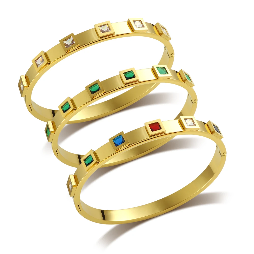 JINHUI Multicolor Cubic Zirconia Charm Bracelets Bangles for Women Girl Crystal Cuff Bangle Stainless Steel Luxury Jewelry Gift
JINHUI Multicolor Cubic Zirconia Charm Bracelets Bangles for Women Girl Crystal Cuff Bangle Stainless Steel Luxury Jewelry Gift