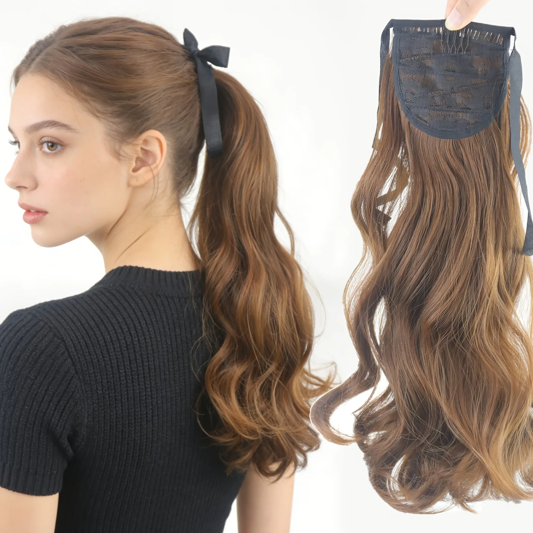 Synthetic Wrap Around Ponytail Extension Long Wavy Hairpiece Built in Comb Strap Natural Look Easy Wear Hair for Women
Synthetic Wrap Around Ponytail Extension Long Wavy Hairpiece Built in Comb Strap Natural Look Easy Wear Hair for Women