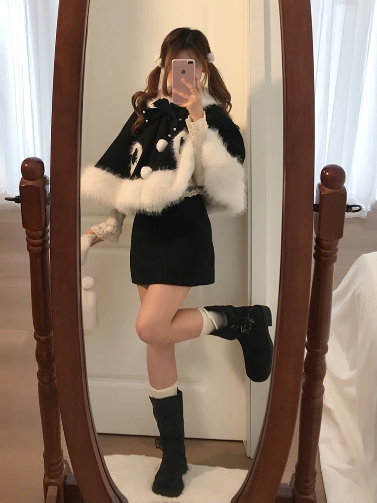 Rebellious Cute Winter Lolita Furry Miss Rich Style Coat Tweed Outerwear Half Skirt Two-Piece Set Women's Fashion Ensemble
Rebellious Cute Winter Lolita Furry Miss Rich Style Coat Tweed Outerwear Half Skirt Two-Piece Set Women's Fashion Ensemble