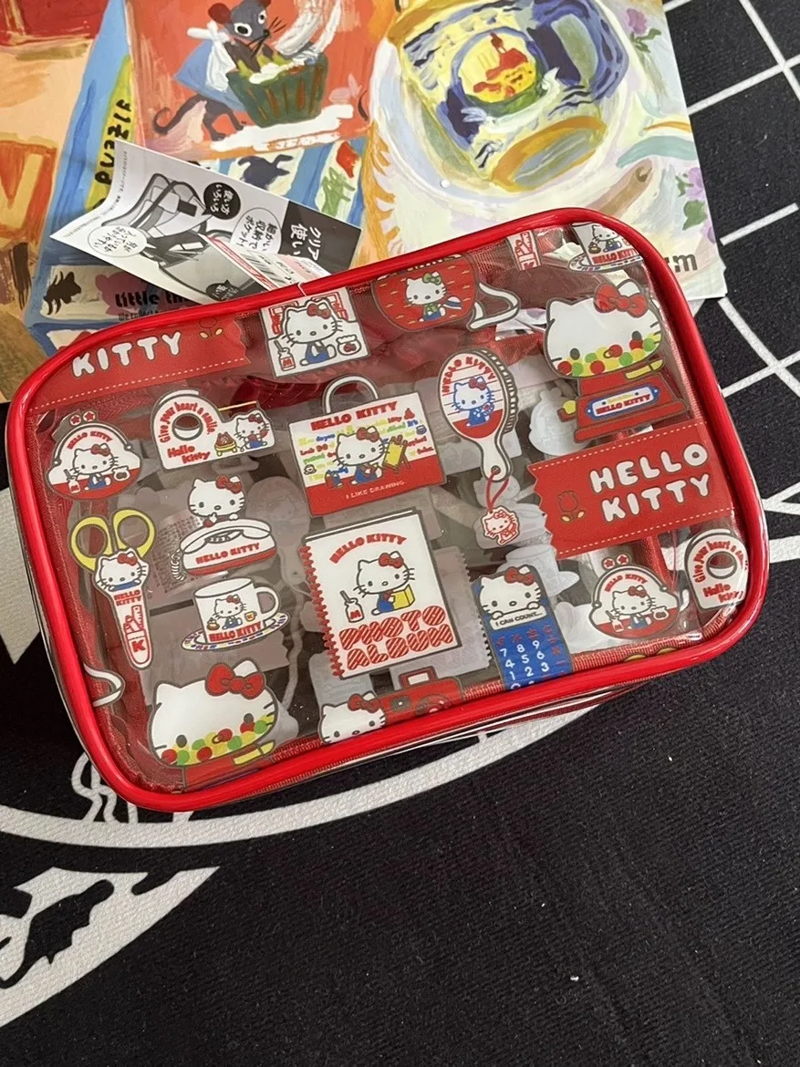 Cute Hello Kitty Handheld Storage Bag Sanrio Cartoon Pvc Transparent Large Capacity Cosmetic Bag Waterproof Portable Wash Bag
Cute Hello Kitty Handheld Storage Bag Sanrio Cartoon Pvc Transparent Large Capacity Cosmetic Bag Waterproof Portable Wash Bag