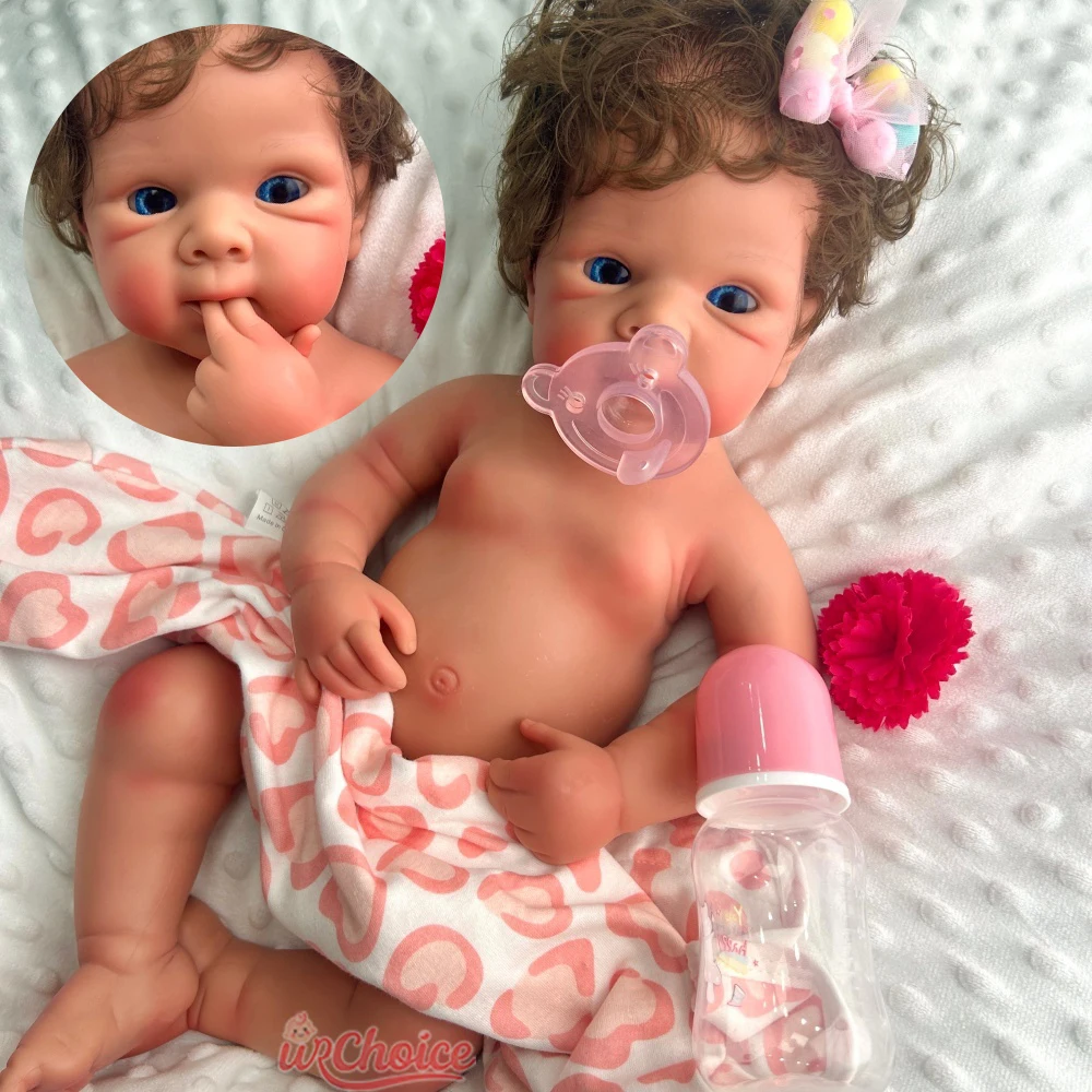 Утяжеленная силиконовая кукла Reborn для маленьких девочек, 48 см, с укорененными волосами и открытым ртом для фотографов новорожденных, Рождественский подарок 
Утяжеленная силиконовая кукла Reborn для маленьких девочек, 48 см, с укорененными волосами и открытым ртом для фотографов новорожденных, Рождественский подарок