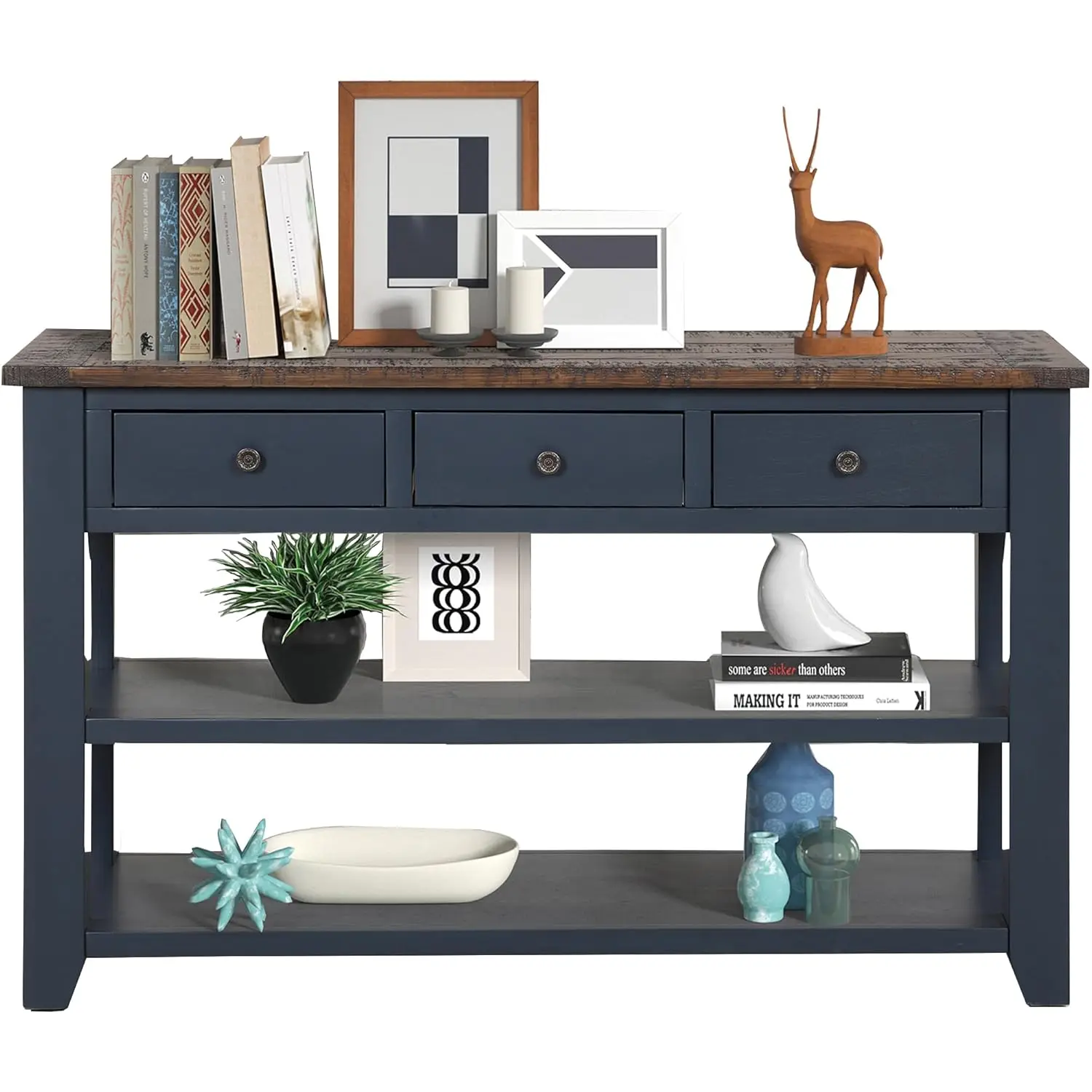 Solid Wood Console Table with Drawers & Shelf for Entryway Hallway, 48.8", Customized
Solid Wood Console Table with Drawers & Shelf for Entryway Hallway, 48.8", Customized