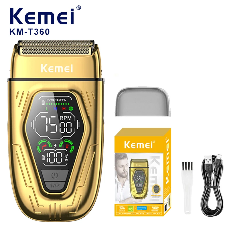 Kemei KM-T360 Electric Shaver Hair Rechargeable Beard Foil Razor For Men Bald Head Shaving for Men Machine
Kemei KM-T360 Electric Shaver Hair Rechargeable Beard Foil Razor For Men Bald Head Shaving for Men Machine