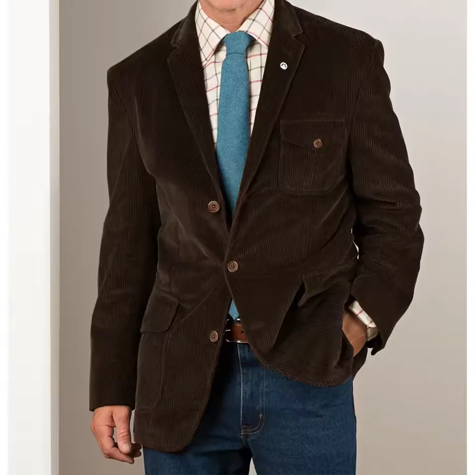 Mens Corduroy Blazer Single Breasted Casual Jacket Fashion Slim Fit Comfortable Elegant Suit Jacket Business Attire Formal Wear
Mens Corduroy Blazer Single Breasted Casual Jacket Fashion Slim Fit Comfortable Elegant Suit Jacket Business Attire Formal Wear