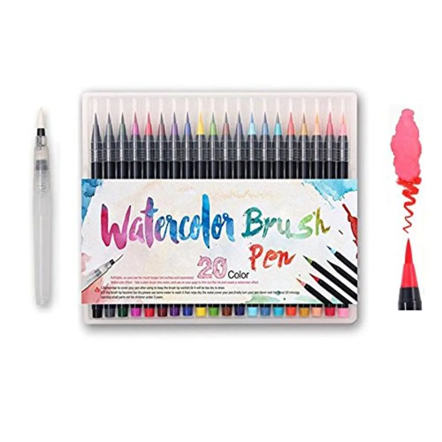 Watercolor Brush Pens Set - Premium Soft Flexible Dual Tips Coloring Brush Pen and Fineliner Color Marker Pens for Adult Colori
Watercolor Brush Pens Set - Premium Soft Flexible Dual Tips Coloring Brush Pen and Fineliner Color Marker Pens for Adult Colori