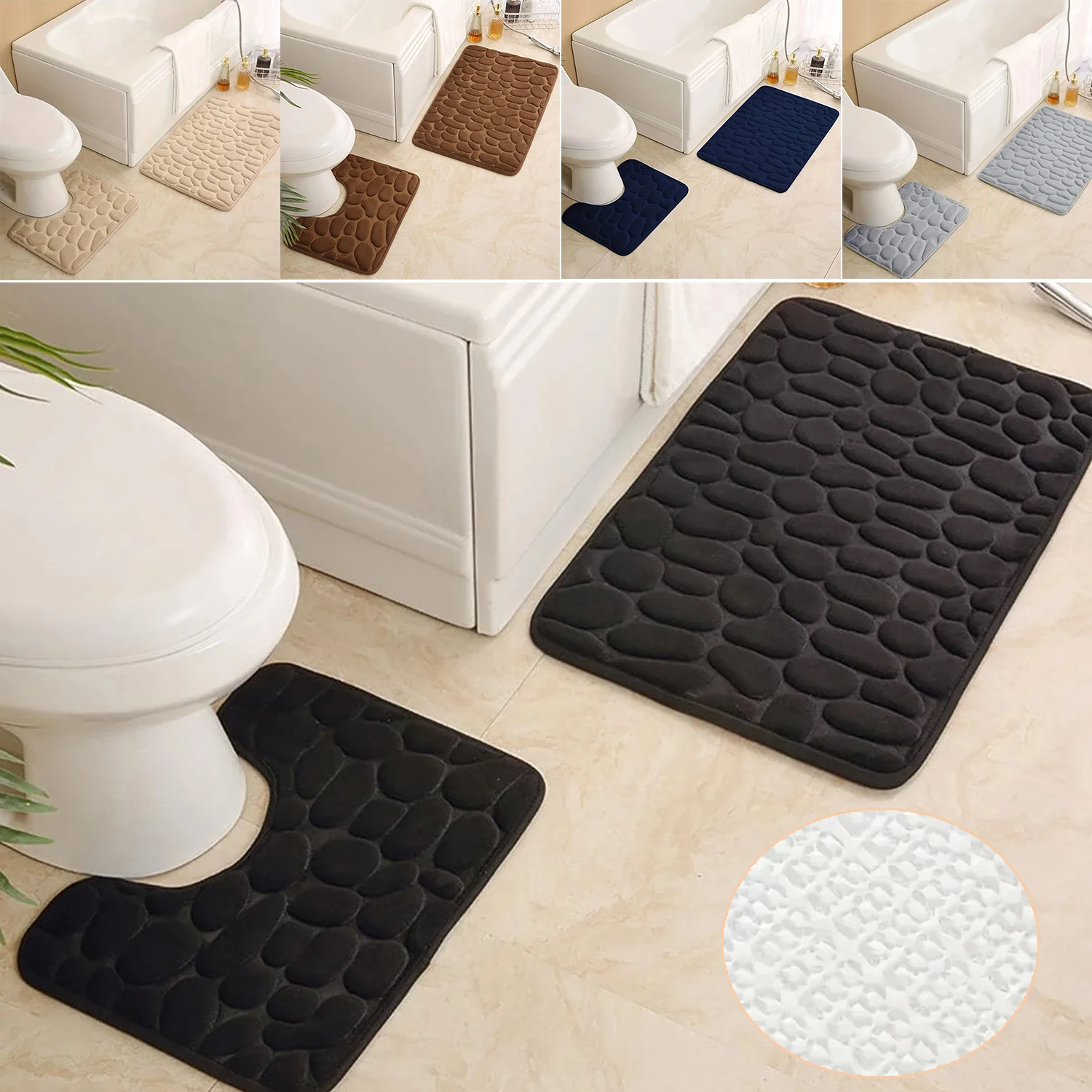 2PCS/Set Embossed Stone Pattern Toilet Mat Door Mats Absorb Water Mats Non-slip Carpet Mat, Can Wash Strip Carpet Home
2PCS/Set Embossed Stone Pattern Toilet Mat Door Mats Absorb Water Mats Non-slip Carpet Mat, Can Wash Strip Carpet Home
