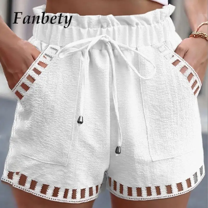 High Street Women Pocket Slim Shorts 2024 Summer Lace-up Hollow Out Trousers Casual Female Elastic Waist Solid Color Pants
High Street Women Pocket Slim Shorts 2024 Summer Lace-up Hollow Out Trousers Casual Female Elastic Waist Solid Color Pants