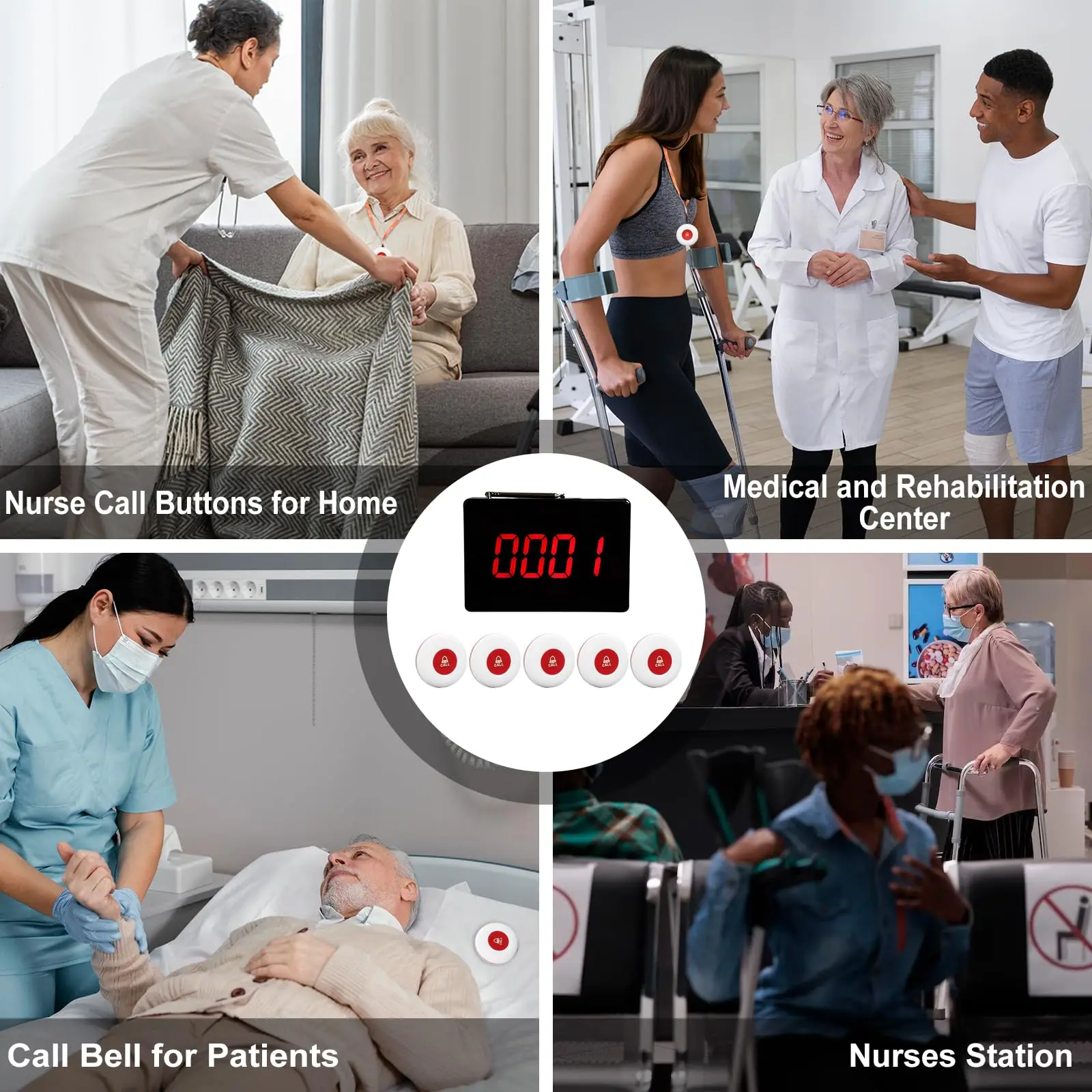 Daytech 5 Transmitter Buttons 1 Receiver 300m Wireless Calling System Patient Pager System Hospital Nursing Home Restaurant
Daytech 5 Transmitter Buttons 1 Receiver 300m Wireless Calling System Patient Pager System Hospital Nursing Home Restaurant