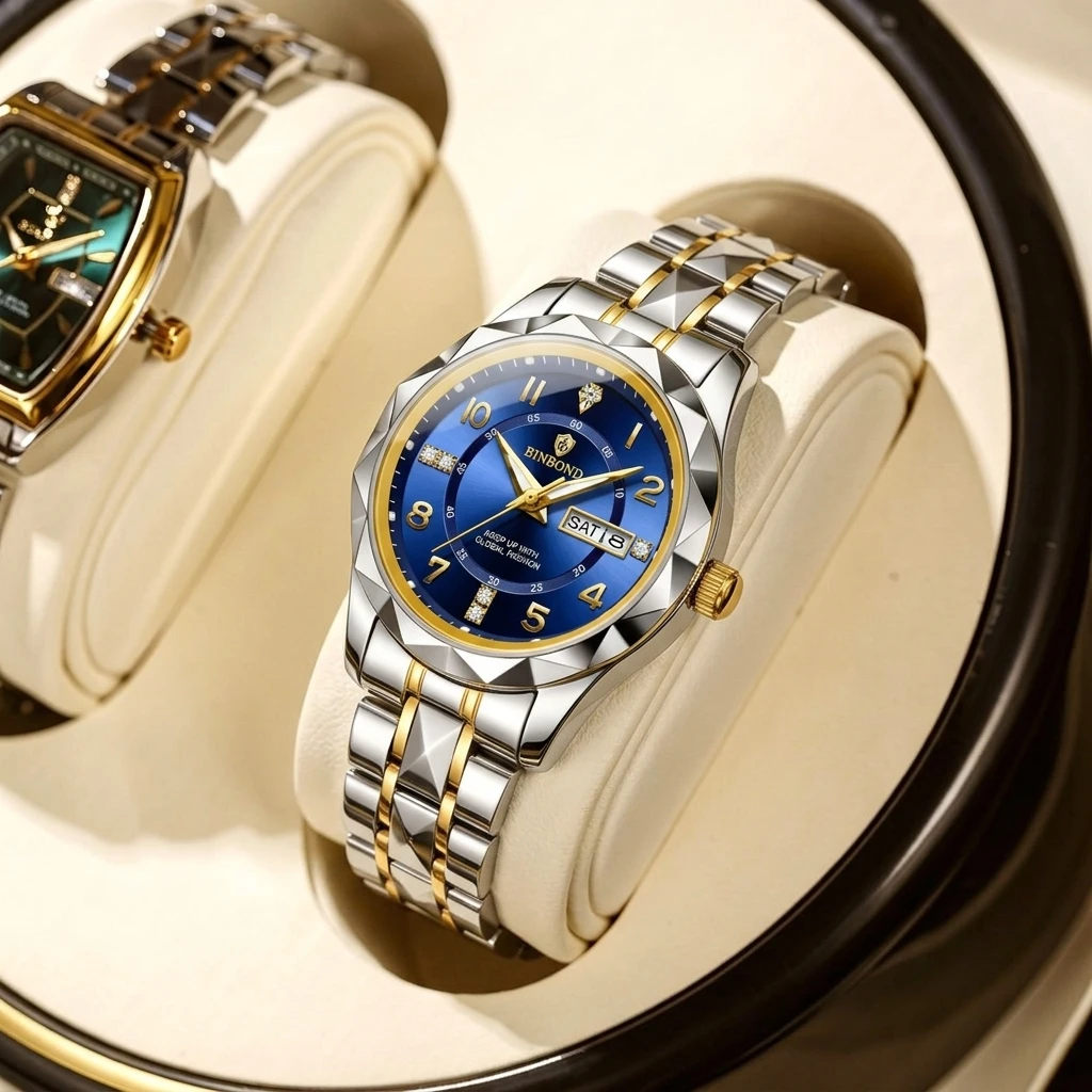1 Piece Women's Watch with Blue Dial, Two-Tone Strap, Dual Calendar, Fashionable and Simple, Daily Versatile
1 Piece Women's Watch with Blue Dial, Two-Tone Strap, Dual Calendar, Fashionable and Simple, Daily Versatile