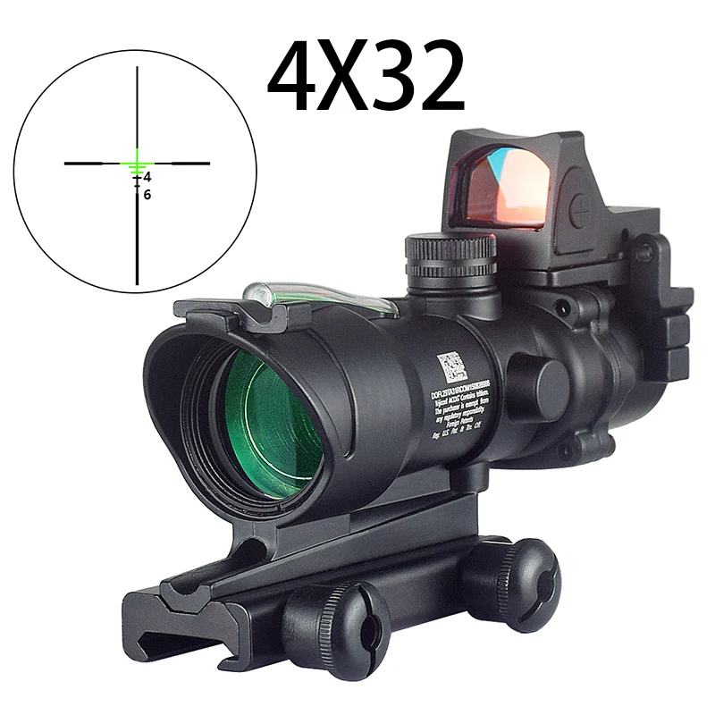 Scope 1x32 4X32 ACO Tactical Green Red Dot Sight With RM Real Fiber Optic Riflescope For Rifle Hunting 20mm Picatinny Rail
Scope 1x32 4X32 ACO Tactical Green Red Dot Sight With RM Real Fiber Optic Riflescope For Rifle Hunting 20mm Picatinny Rail