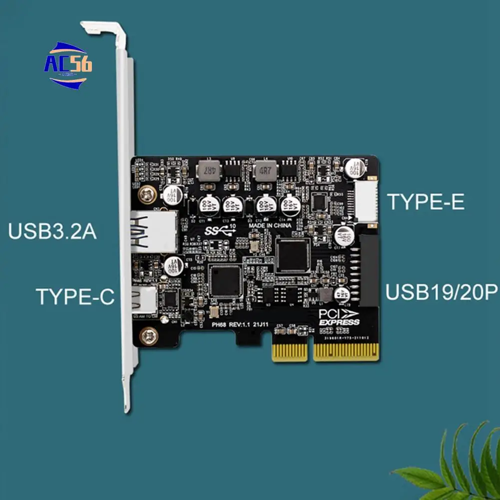 AC56-PCIE3.0 к USB3.2 A Порт Type-C Передняя плата расширения Type-E 19P/20P с полным интерфейсом Высокоскоростная карта адаптера 10 Гбит/с
AC56-PCIE3.0 к USB3.2 A Порт Type-C Передняя плата расширения Type-E 19P/20P с полным интерфейсом Высокоскоростная карта адаптера 10 Гбит/с