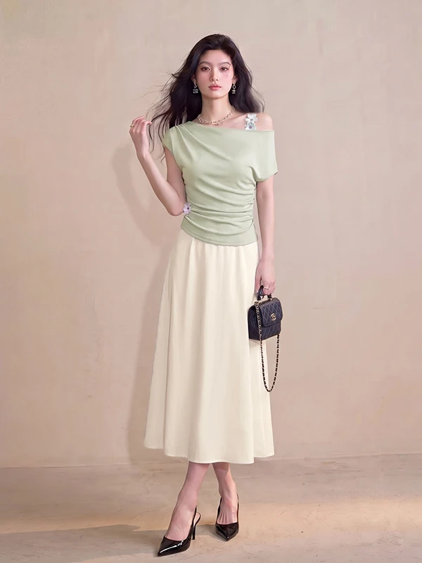 Slim Fit Summer New Arrival Women's Travel Outfit Dress Elegant Long Skirt Two Piece Set Three Quarter Sleeve Color
Slim Fit Summer New Arrival Women's Travel Outfit Dress Elegant Long Skirt Two Piece Set Three Quarter Sleeve Color