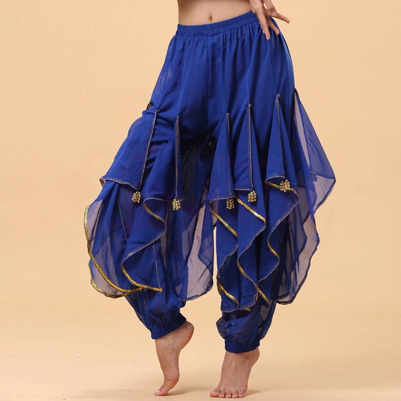 Women Chiffon Belly Dance Harem Pants Tribal Arabic Indian Belly Dance Pants With Gold Trim Bollywood Dance Stage Performance
Women Chiffon Belly Dance Harem Pants Tribal Arabic Indian Belly Dance Pants With Gold Trim Bollywood Dance Stage Performance