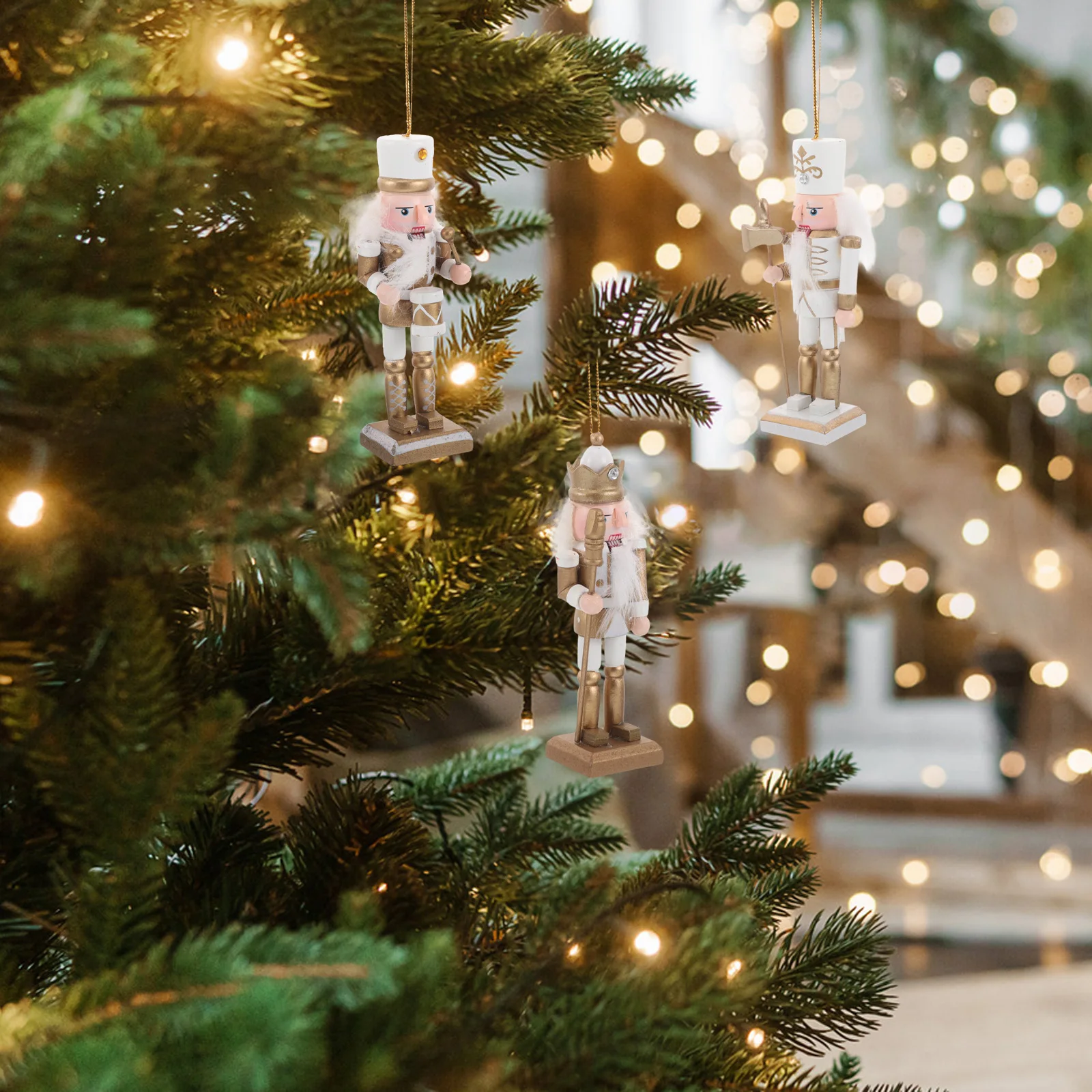 4 Pcs Nutcracker Pendant Hanging Wood Nutcrackers Decor Decorate Traditional Decoration Golden Craft
4 Pcs Nutcracker Pendant Hanging Wood Nutcrackers Decor Decorate Traditional Decoration Golden Craft