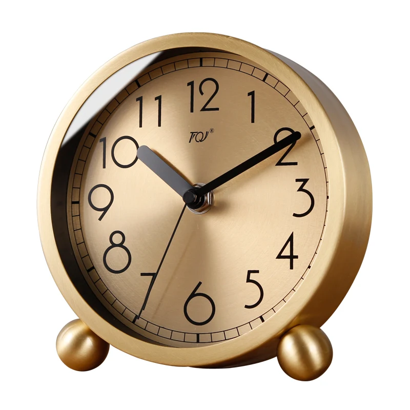 Brass simple desk clock household desktop clock silent desktop clock fashion countertop bedside quartz radio wave meter
Brass simple desk clock household desktop clock silent desktop clock fashion countertop bedside quartz radio wave meter