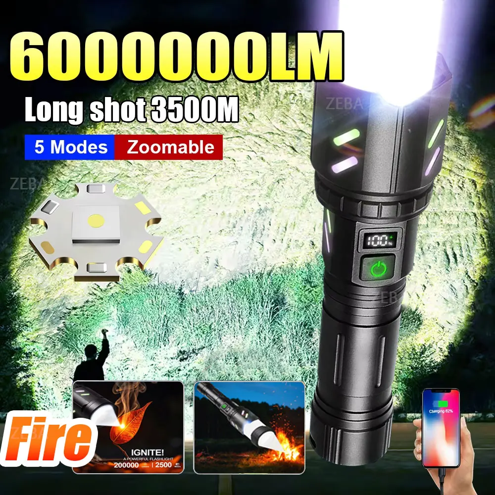 Ultra Powerful Lamp With 5 Modes Super High Power Rechargeable Flashlight Outdoor Lantern Camping Flashlights Can Make Fire
Ultra Powerful Lamp With 5 Modes Super High Power Rechargeable Flashlight Outdoor Lantern Camping Flashlights Can Make Fire