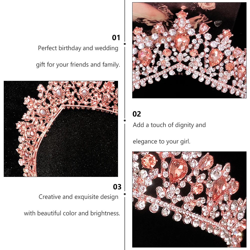 Bride Wedding Crown Crystal Rhinestone Crown Exquisite Rose Gold Party Hair Accessory Elegant Gift For Birthday Wedding Family
Bride Wedding Crown Crystal Rhinestone Crown Exquisite Rose Gold Party Hair Accessory Elegant Gift For Birthday Wedding Family