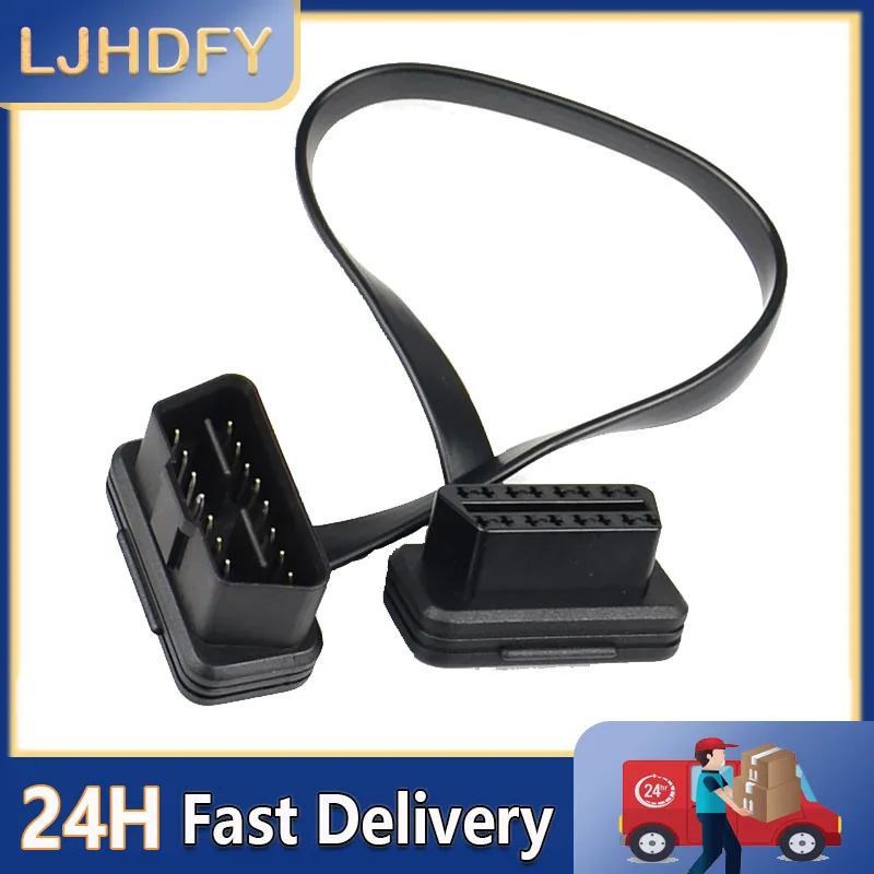 OBDII 16 pin Flat Thin As Noodle OBDII OBD2 16Pin Male To Female Elbow OBD2 Extension Cable 16pin
OBDII 16 pin Flat Thin As Noodle OBDII OBD2 16Pin Male To Female Elbow OBD2 Extension Cable 16pin