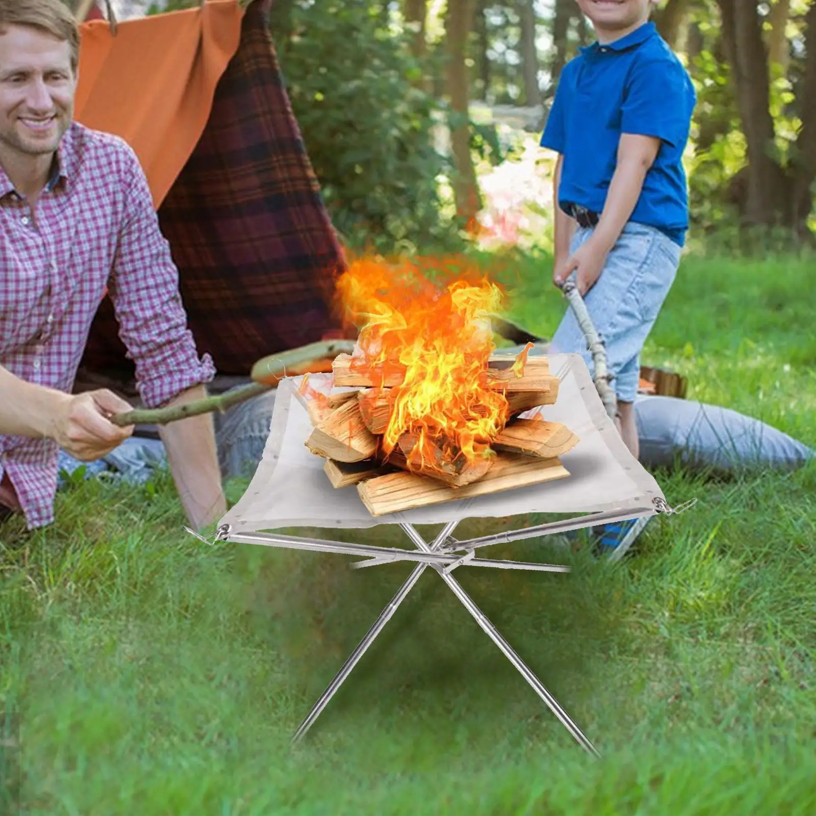 Stainless Steel Mesh Folding Fire Pit, Weatherproof Outdoor Fireplace, Multifunctional BBQ Stand for Garden Backyard Camping
Stainless Steel Mesh Folding Fire Pit, Weatherproof Outdoor Fireplace, Multifunctional BBQ Stand for Garden Backyard Camping