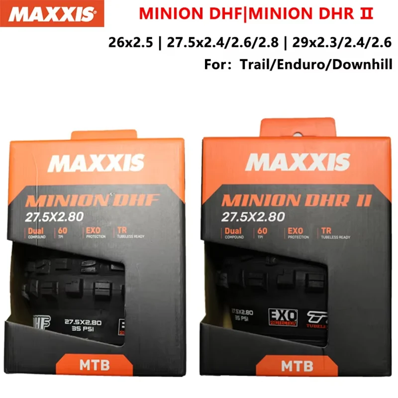 MAXXIS MINION DHR Ⅱ/DHF Mountain Bike Tire 26x2.5 27.5x2.5/2.6/2.8 29x2.3/2.4/2.5/2.6 MTB Downhill Enduro Trail Bicycle Tires
MAXXIS MINION DHR Ⅱ/DHF Mountain Bike Tire 26x2.5 27.5x2.5/2.6/2.8 29x2.3/2.4/2.5/2.6 MTB Downhill Enduro Trail Bicycle Tires