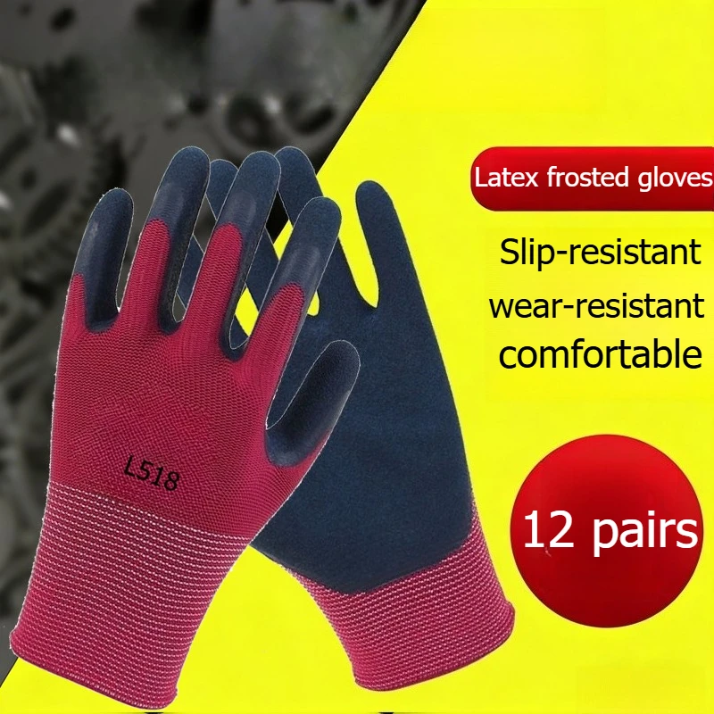 Wear-resistant Latex Frosted Gloves Anti Slip and Durable Work Gloves for Labor Protection Outdoors Gardening Planting Gloves
Wear-resistant Latex Frosted Gloves Anti Slip and Durable Work Gloves for Labor Protection Outdoors Gardening Planting Gloves