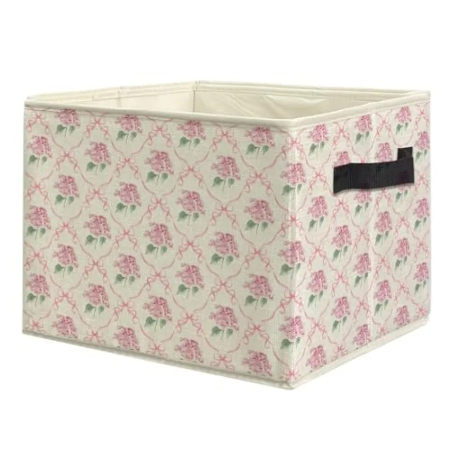Pink Ribbon Bow Hydrangea Floral Storage Bins, Coquette Preppy Bow Hydrangea Flower Collapsible Storage Box Laundry Basket with
Pink Ribbon Bow Hydrangea Floral Storage Bins, Coquette Preppy Bow Hydrangea Flower Collapsible Storage Box Laundry Basket with