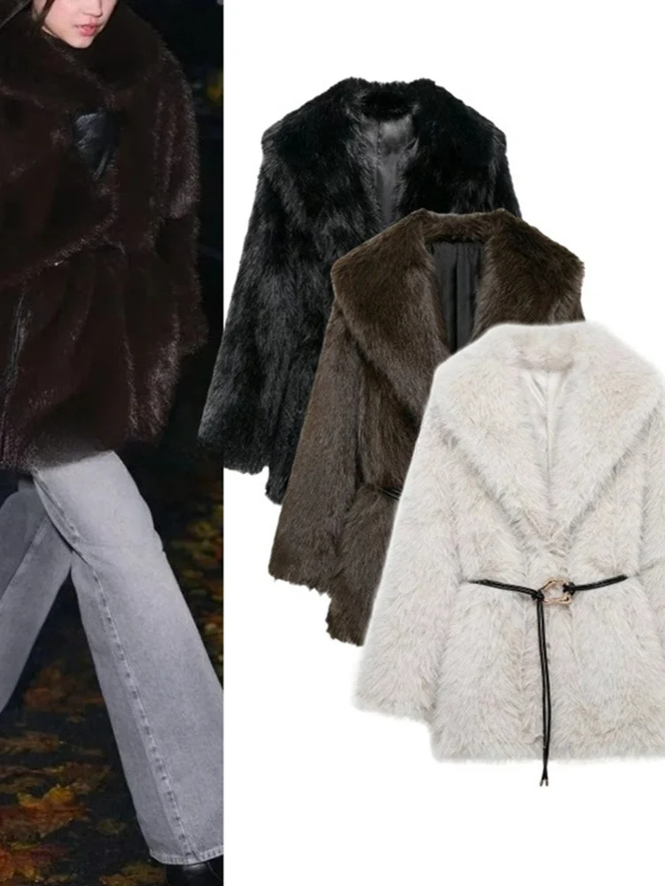 Женская зимняя длинная шуба из искусственного меха све с воротником и поясом, одежда из искусственной кожи средней длины, новинка 2024 года
Женская зимняя длинная шуба из искусственного меха све с воротником и поясом, одежда из искусственной кожи средней длины, новинка 2024 года