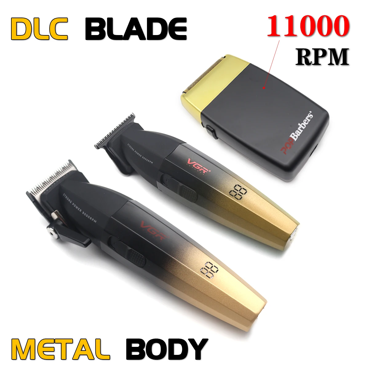 VGR Professional Barber Cutting Machines DLC Blade Full Metal V003 V906 ,11000 RPM POP Barbers Hair Electric Shaver P620
VGR Professional Barber Cutting Machines DLC Blade Full Metal V003 V906 ,11000 RPM POP Barbers Hair Electric Shaver P620