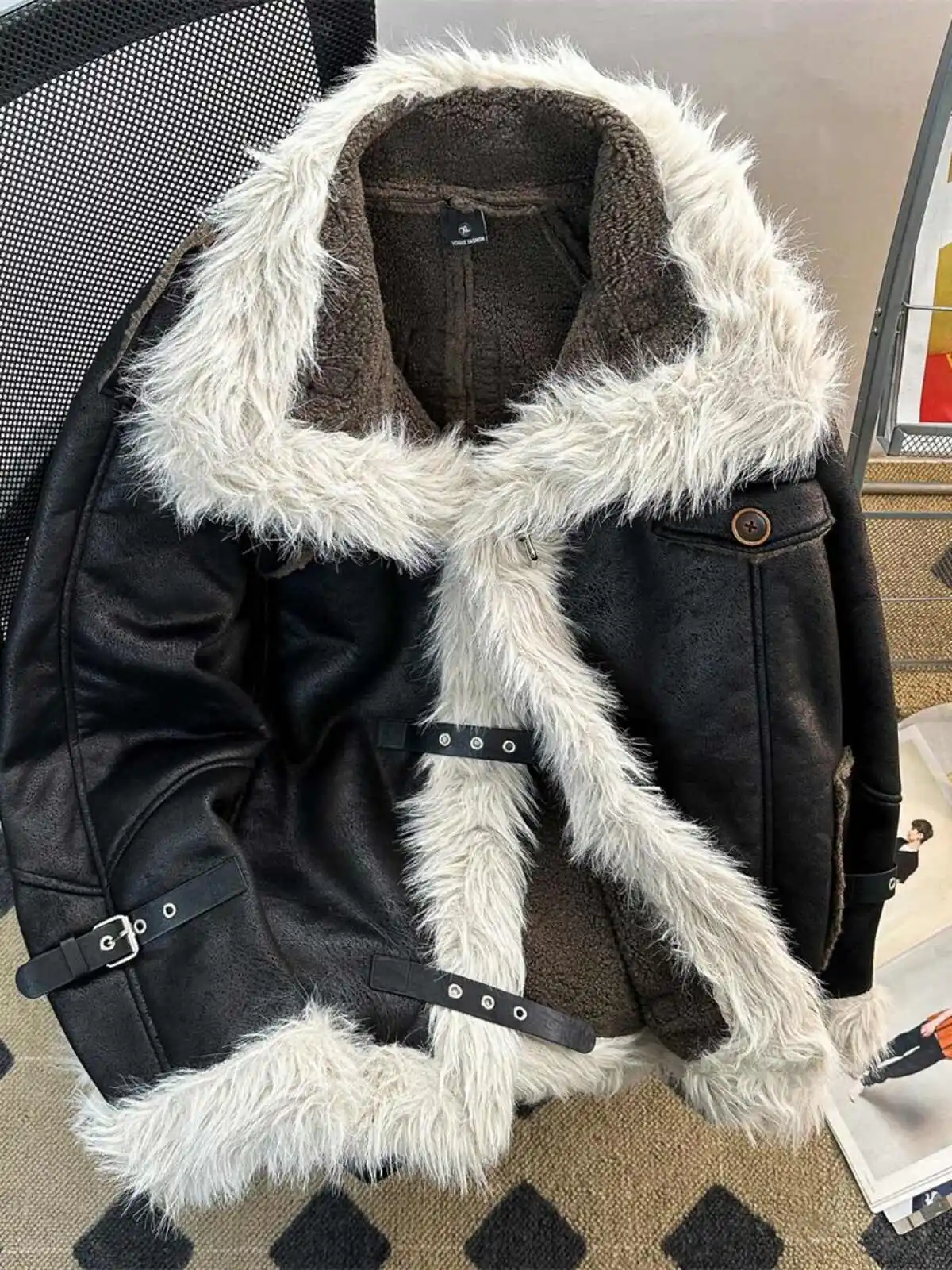 Women's lamb wool cotton coat, couple's velvet cotton coat, winter American motorcycle leather coat, cotton jacket, coat
Women's lamb wool cotton coat, couple's velvet cotton coat, winter American motorcycle leather coat, cotton jacket, coat