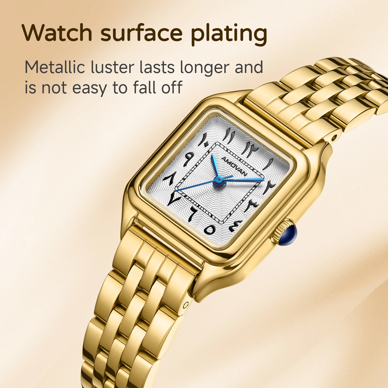 AMOVAN Vintage Gold Fashion Business Antique Women's Watch-Arabic Numeral Dial Rectangular Quartz Movement Stainless Steel Band
AMOVAN Vintage Gold Fashion Business Antique Women's Watch-Arabic Numeral Dial Rectangular Quartz Movement Stainless Steel Band