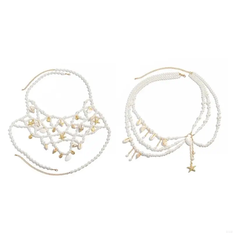 D46E Handmade Sea Star And Pearls Waist Chain Stylish Body Chain for Summer Outfits
D46E Handmade Sea Star And Pearls Waist Chain Stylish Body Chain for Summer Outfits