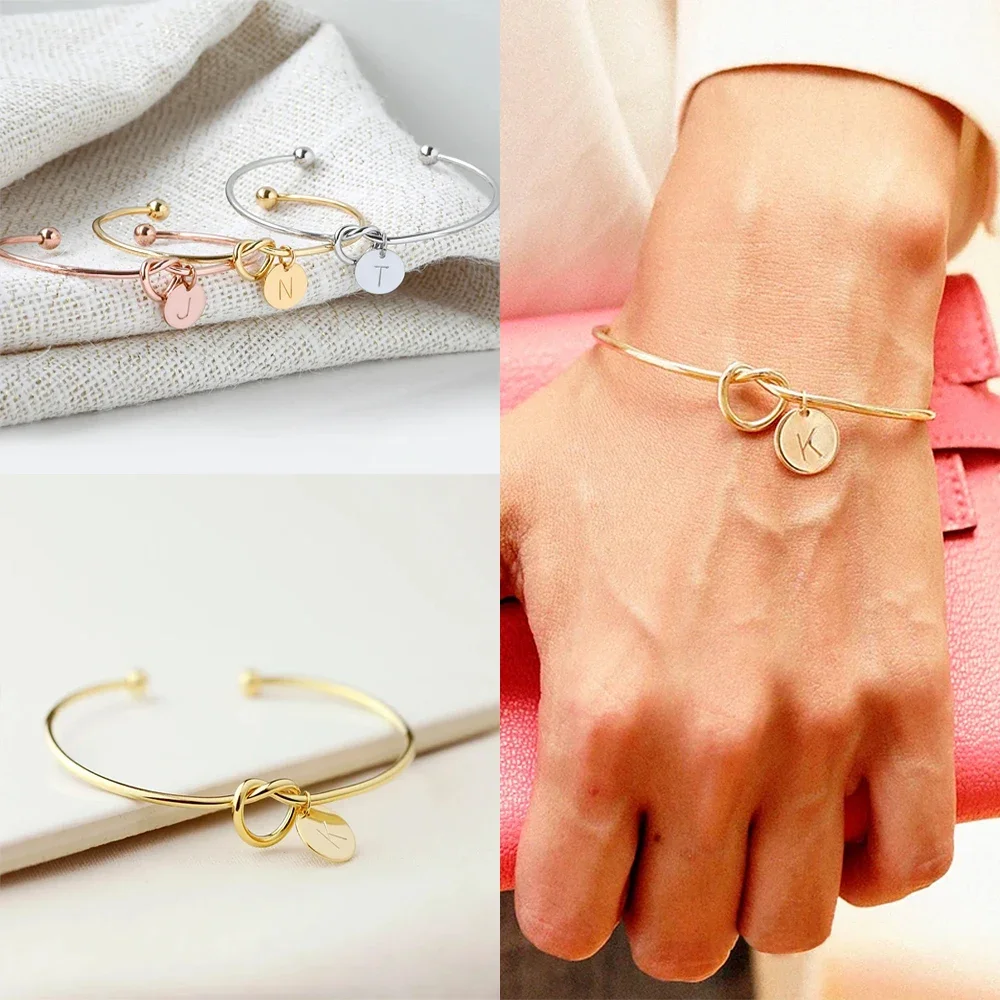 A-Z Charm Bracelets for Women Sculpture Initial Stainless Steel Jewelry Open Knot Cuff Bangle Bracelets for Girlfriends Gift New
A-Z Charm Bracelets for Women Sculpture Initial Stainless Steel Jewelry Open Knot Cuff Bangle Bracelets for Girlfriends Gift New