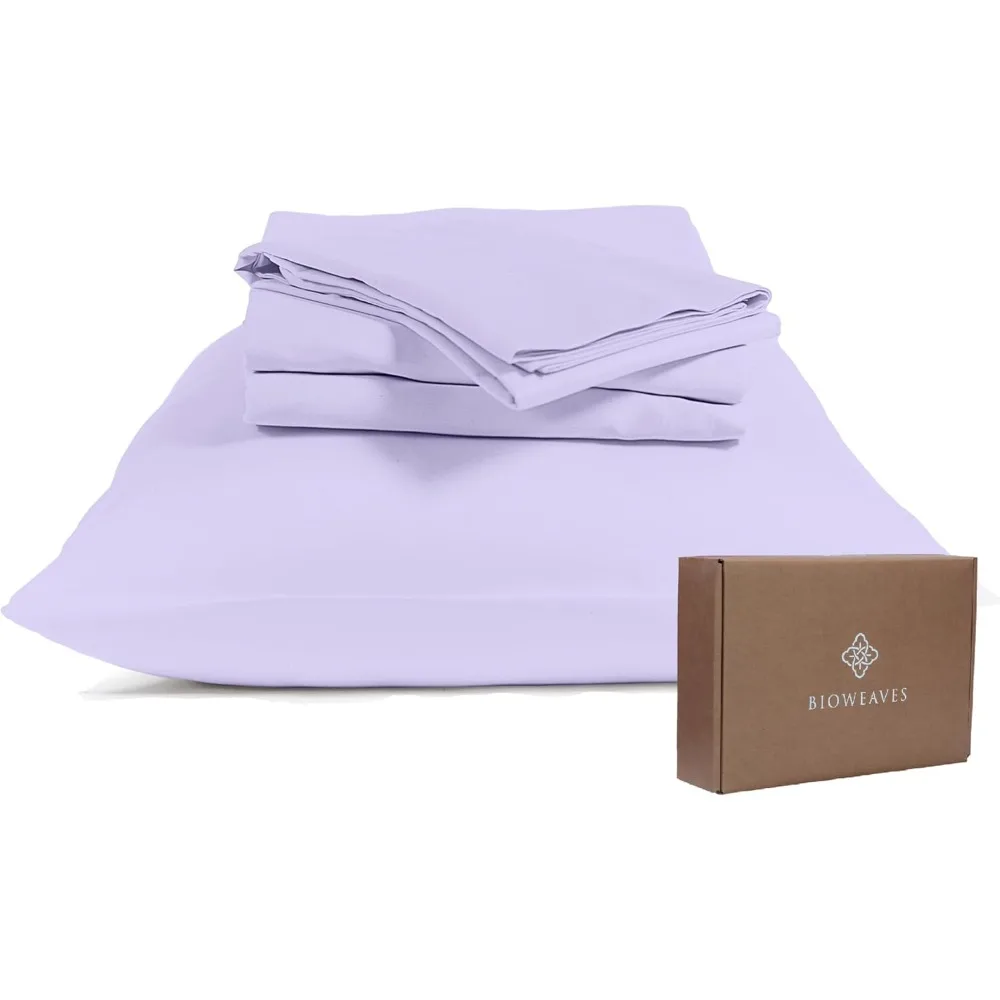 BIOWEAVES 100% Organic Cotton Sheets, 300 Thread Count 4-Piece GOTS Certified Bed Sheet Set Fits Mattress Upto 17 Deep Pocket, S
BIOWEAVES 100% Organic Cotton Sheets, 300 Thread Count 4-Piece GOTS Certified Bed Sheet Set Fits Mattress Upto 17 Deep Pocket, S