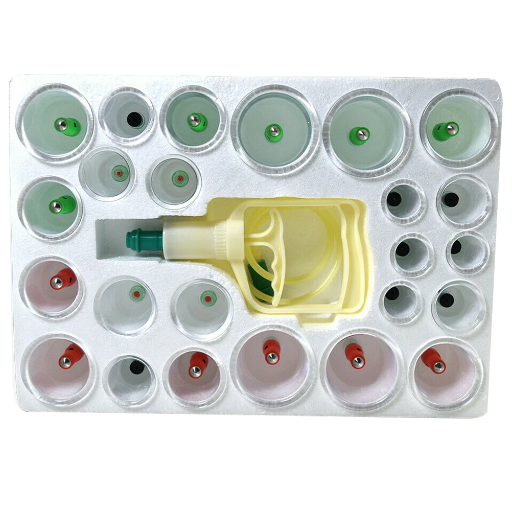 24 Cans Cupping Set Massage Device Suction Cups Back Massagers Pain Vacuum Suction Cup Relief Home Use Health Care
24 Cans Cupping Set Massage Device Suction Cups Back Massagers Pain Vacuum Suction Cup Relief Home Use Health Care