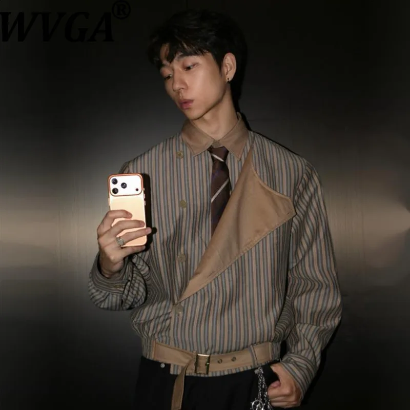 WVGA Spring New Man Tide Retro Patchwork Striped Trendy Long Sleeve Shirt Jacket Niche Chic Casual Turn-Down Collar Coats W20825
WVGA Spring New Man Tide Retro Patchwork Striped Trendy Long Sleeve Shirt Jacket Niche Chic Casual Turn-Down Collar Coats W20825