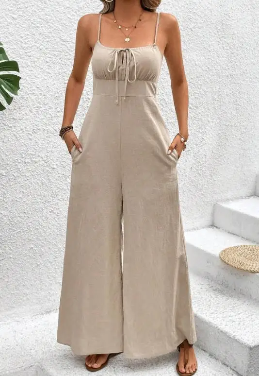 Backless Sexy Lace Up Loose Casual Straight Leg Wide Leg Suspender Jumpsuit Long Pants Women's Clothing
Backless Sexy Lace Up Loose Casual Straight Leg Wide Leg Suspender Jumpsuit Long Pants Women's Clothing