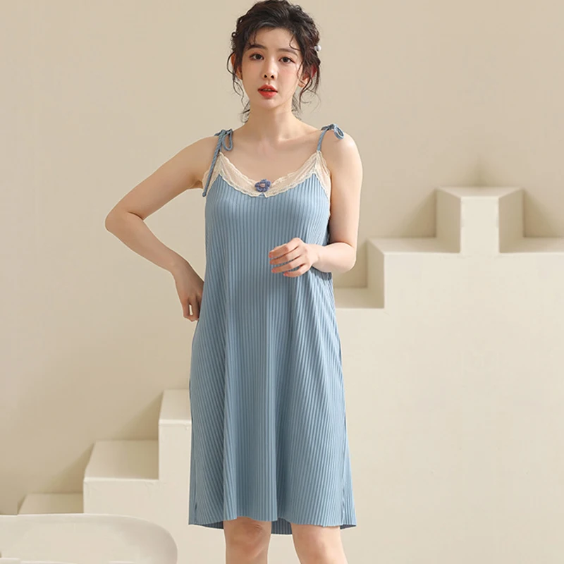 Summer Ice Silk Sling Nightgowns Women Sexy Suspender Night Dress Female Solid Color Pajamas Night Dress Vestidos Mujer
Summer Ice Silk Sling Nightgowns Women Sexy Suspender Night Dress Female Solid Color Pajamas Night Dress Vestidos Mujer