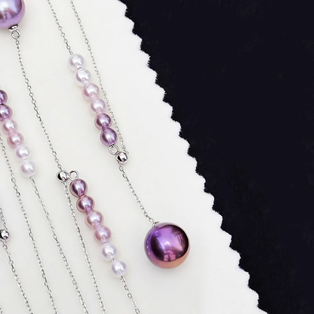 925 Silver Mermaid Tear Real Pearl Necklace Jewelry with 10–11mm Natural Dazzling Noble and Mysterious Purple Freshwater Pearls
925 Silver Mermaid Tear Real Pearl Necklace Jewelry with 10–11mm Natural Dazzling Noble and Mysterious Purple Freshwater Pearls
