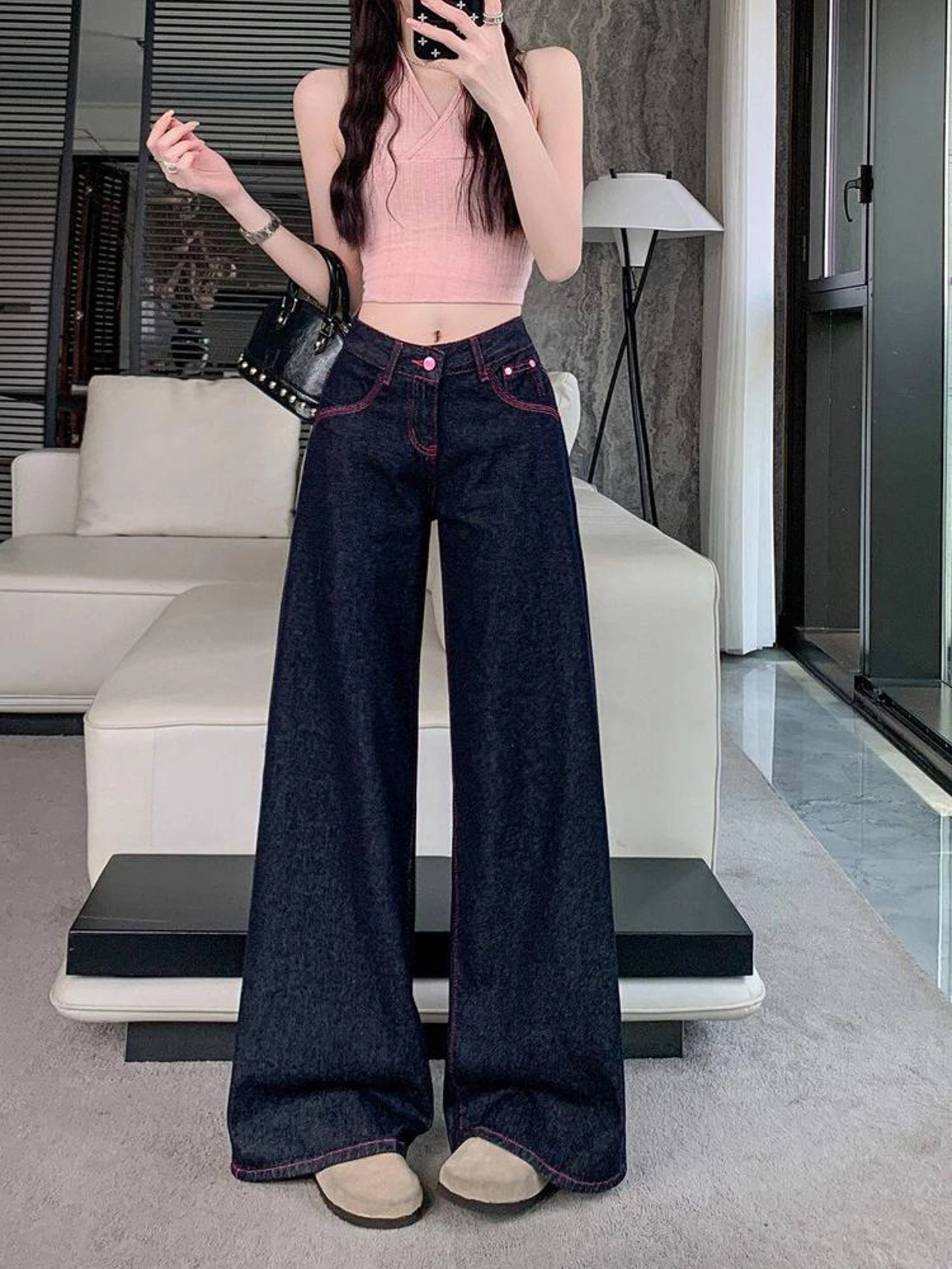 Summer 2026 High Waist Wide Leg Denim Pants Women's Chic Casual Style Faded Sensation Loose Fit Trousers Korean Fashion
Summer 2026 High Waist Wide Leg Denim Pants Women's Chic Casual Style Faded Sensation Loose Fit Trousers Korean Fashion