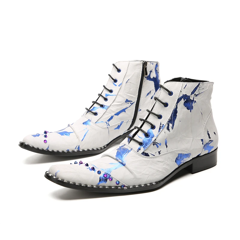 2023 Fashion Night Club Print Party Shoes Leisure Lace Up Pointed Toe Oxfords Boots British Style Cow Leather Men Brogue Boots
2023 Fashion Night Club Print Party Shoes Leisure Lace Up Pointed Toe Oxfords Boots British Style Cow Leather Men Brogue Boots