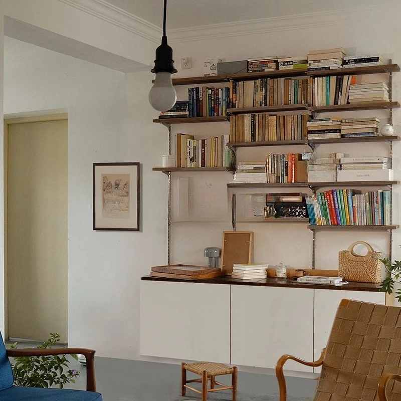 Movable track bookshelf wall-mounted bookcase living room wall rack baffle
Movable track bookshelf wall-mounted bookcase living room wall rack baffle