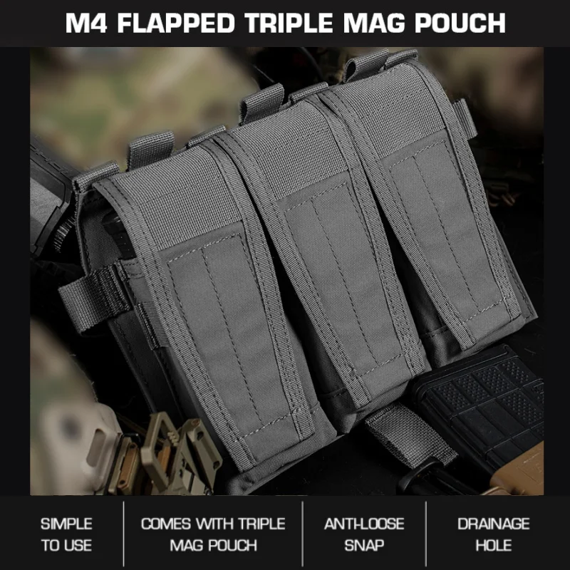 Modular Triple Magazine Carrier | Flap Closure Utility Pouch | Tactical Gear Accessory
Modular Triple Magazine Carrier | Flap Closure Utility Pouch | Tactical Gear Accessory