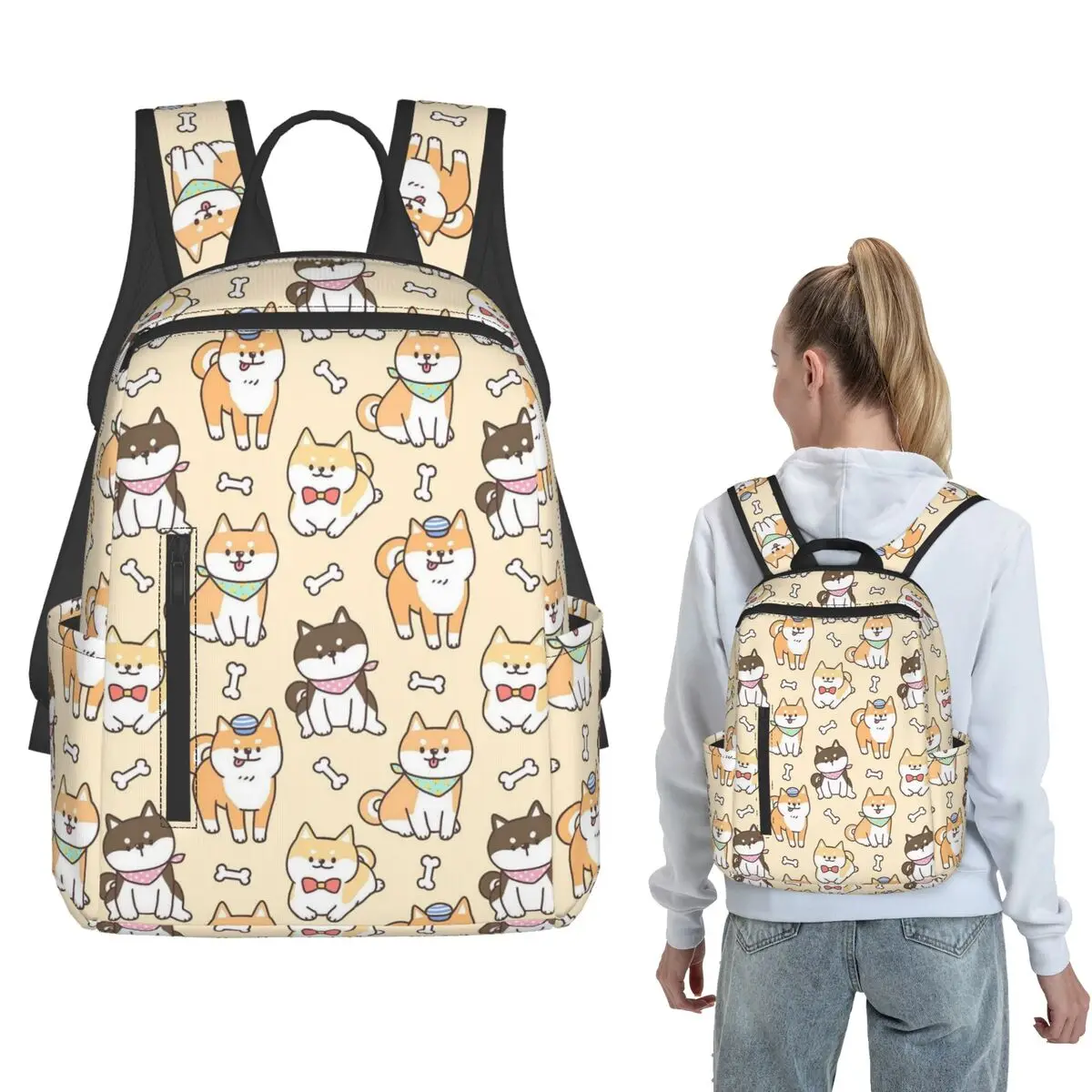 Shiba Inu And Bone Cartoon Pattern Backpack Large Capacity Children BookBag School Bag Shoulder Bags for Men Women
Shiba Inu And Bone Cartoon Pattern Backpack Large Capacity Children BookBag School Bag Shoulder Bags for Men Women