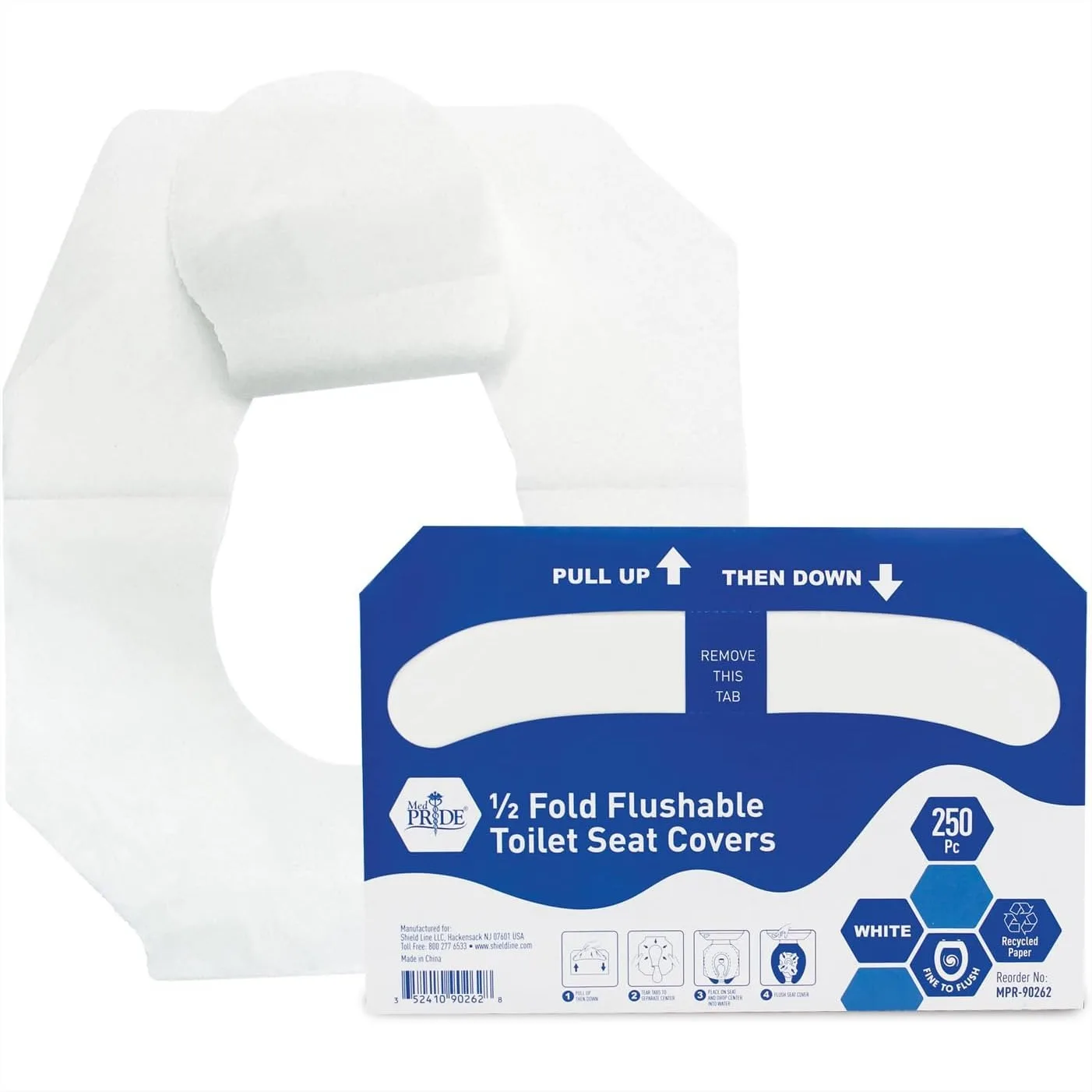 Disposable Toilet Seat Covers Pack of 250 - Half-Fold Flushable Liners for Travel, Public Restrooms & Home Use
Disposable Toilet Seat Covers Pack of 250 - Half-Fold Flushable Liners for Travel, Public Restrooms & Home Use