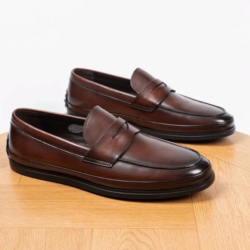 Summer Sofe Leather Moccasin Loafers Man Round-toe Flats Dress Shoes Slip-on Cowhide Business Casual Leather Shoes For Men
Summer Sofe Leather Moccasin Loafers Man Round-toe Flats Dress Shoes Slip-on Cowhide Business Casual Leather Shoes For Men