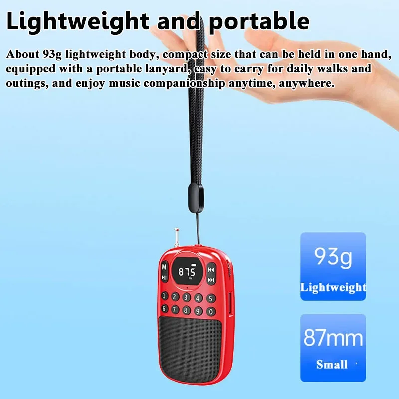 Мини-портативное FM-радио с LED-экраном, цифровой радиоприемник, перезаряжаемый Bluetooth-динамик, диктофон, поддержка TF, USB, разъем для наушников 3,5 мм
Мини-портативное FM-радио с LED-экраном, цифровой радиоприемник, перезаряжаемый Bluetooth-динамик, диктофон, поддержка TF, USB, разъем для наушников 3,5 мм